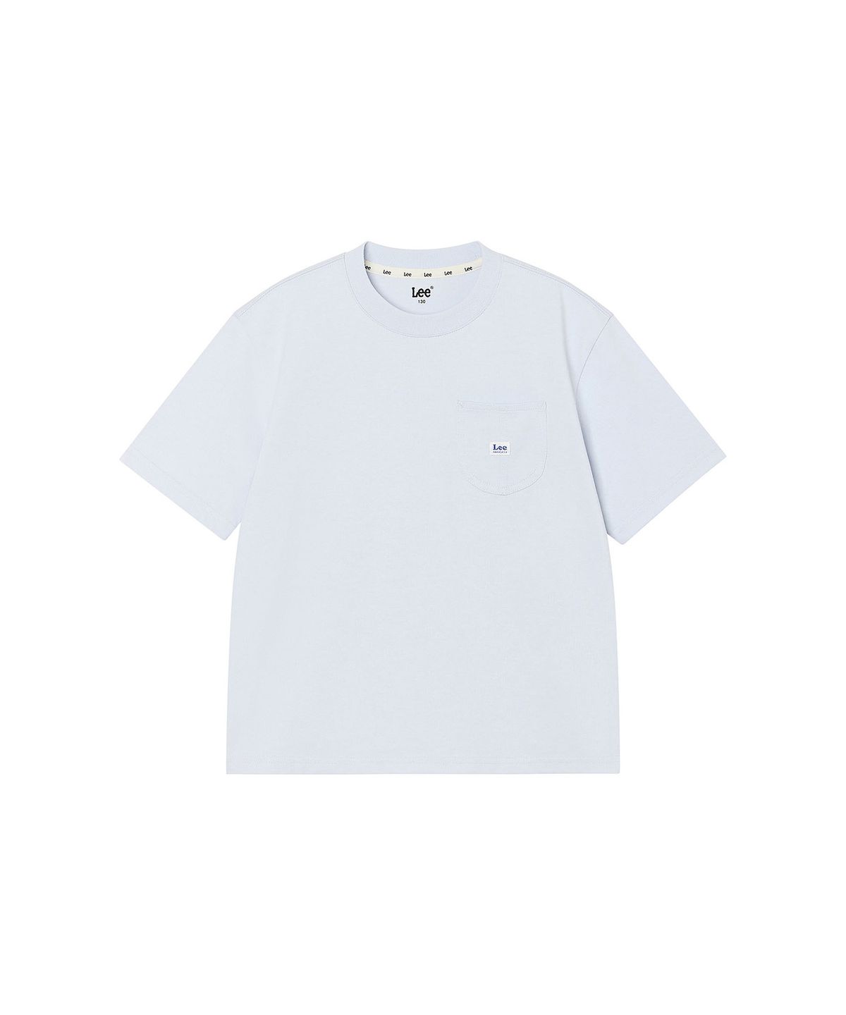 리 키즈(LEE KIDS) 포켓 스티치 포인트 베이직 티셔츠 스카이블루 LK2602ST05SB