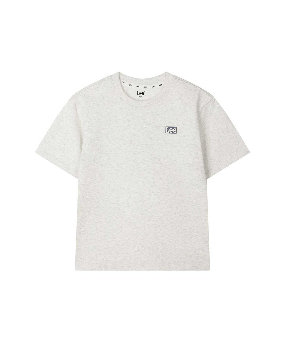 리 키즈(LEE KIDS) 에센셜 박스 스몰트위치 반팔티셔츠 화이트멜란지 LK2602ST02WM