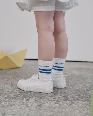 크레용 미들삭스(아이보리&블루)