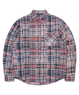 페이디드 마드라스 버튼다운 셔츠 레드_FS1WR55U