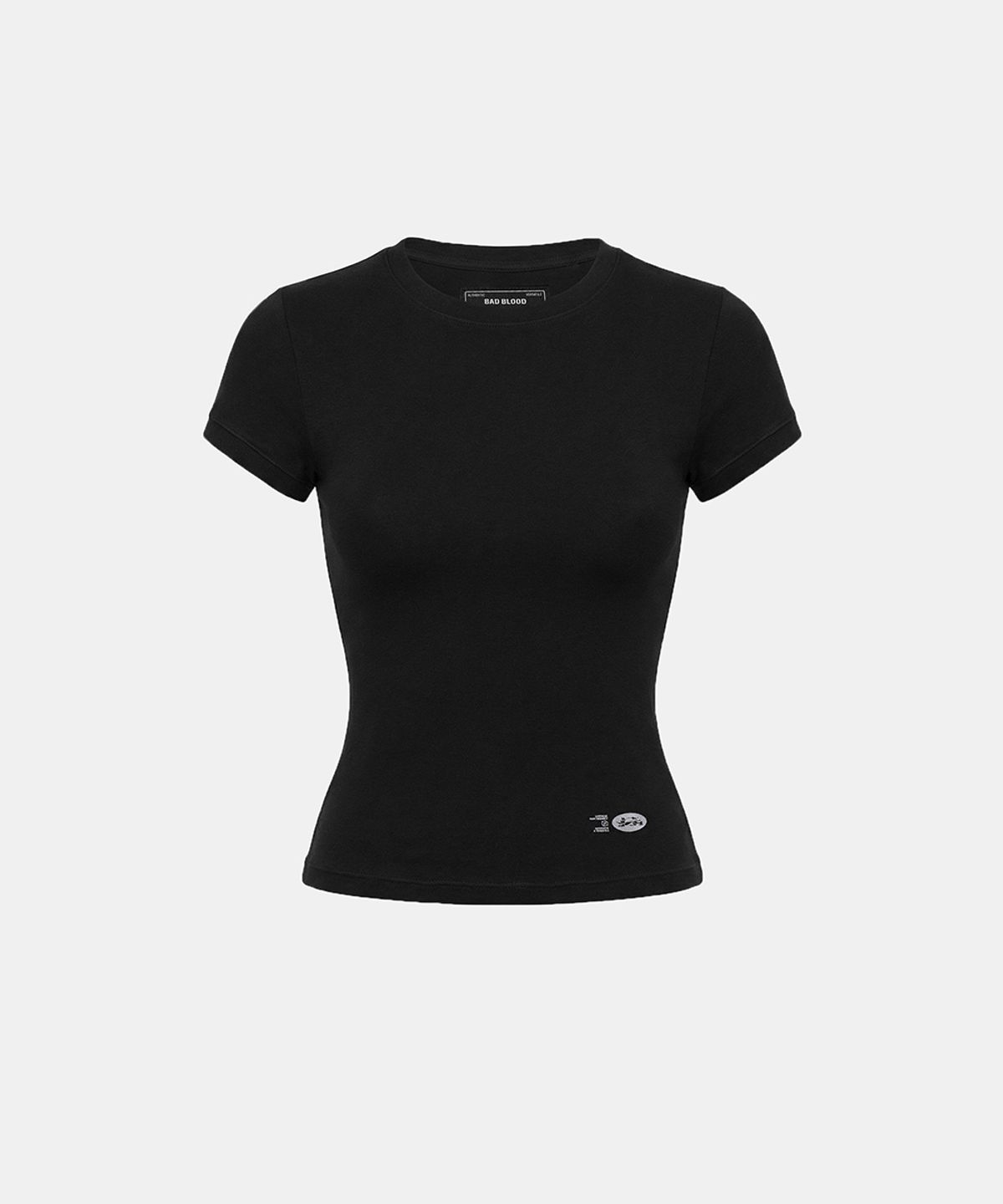 배드블러드(BADBLOOD) BS Cotton Jersey Fitted Short Sleeve T-Shirt - Black