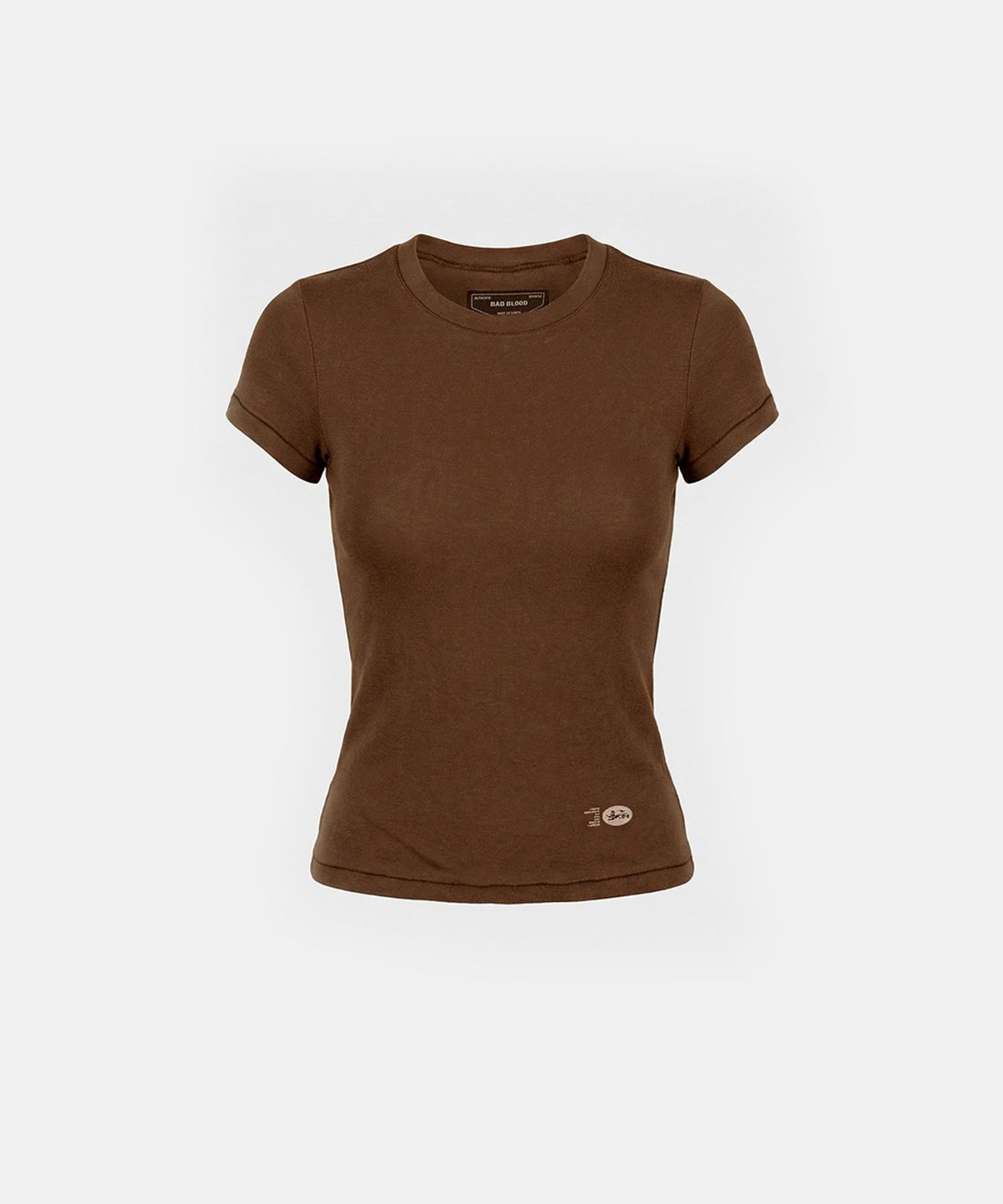 배드블러드(BADBLOOD) BS Cotton Jersey Fitted Short Sleeve T-Shirt - Brown