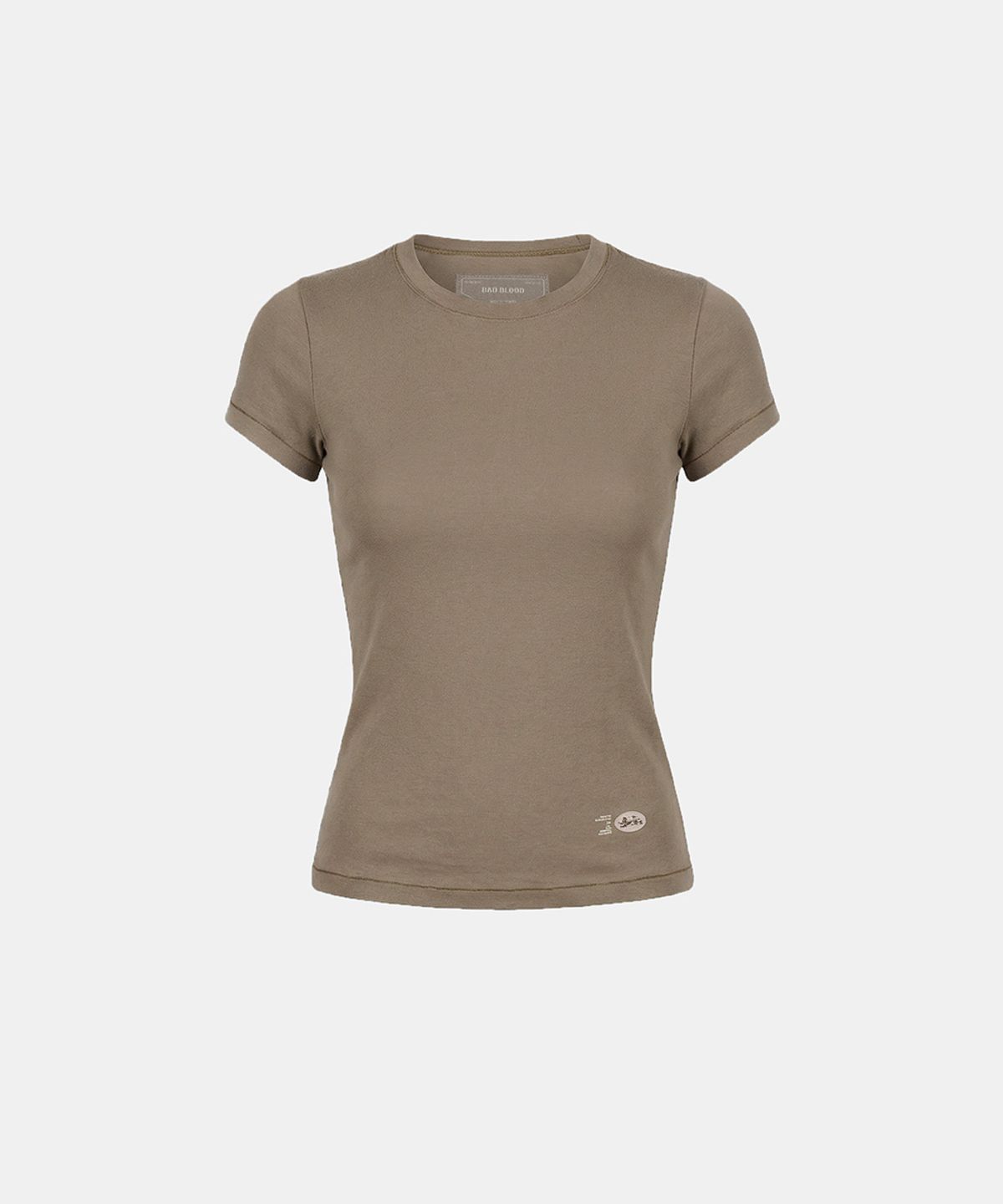 배드블러드(BADBLOOD) BS Cotton Jersey Fitted Short Sleeve T-Shirt - Tobacco