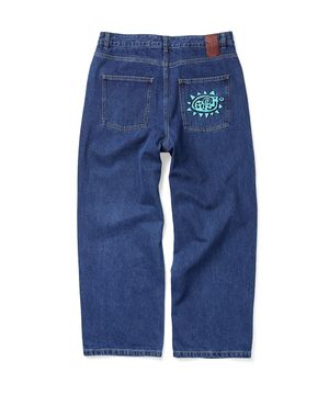 Flower Rivet Denim Pants Indigo