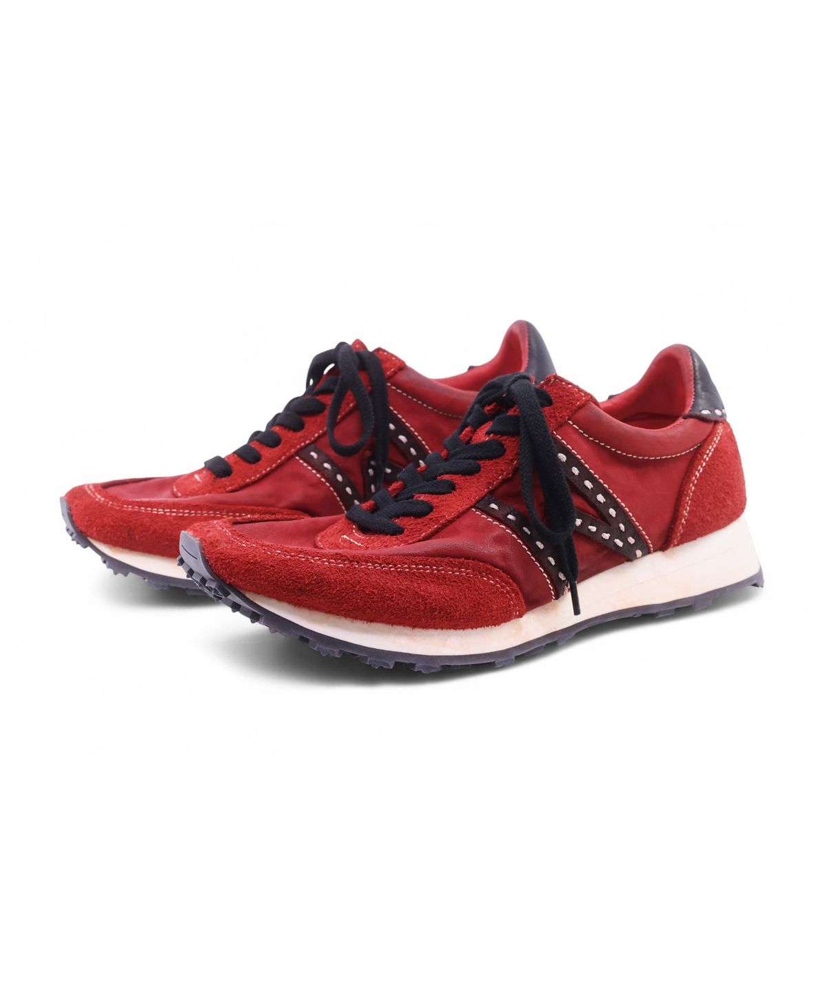 야세(YASE) [Deerskin, Kangaroo leather] WSR-7 Vintage Jogging Sneakers Red