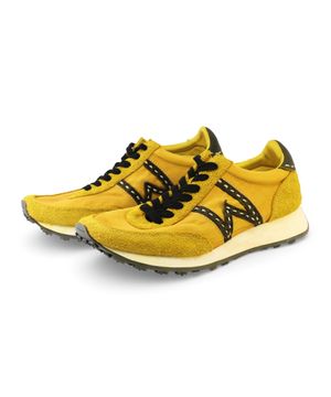 [Deerskin, Kangaroo leather] WSR-7 Vintage Jogging Sneakers Yellow