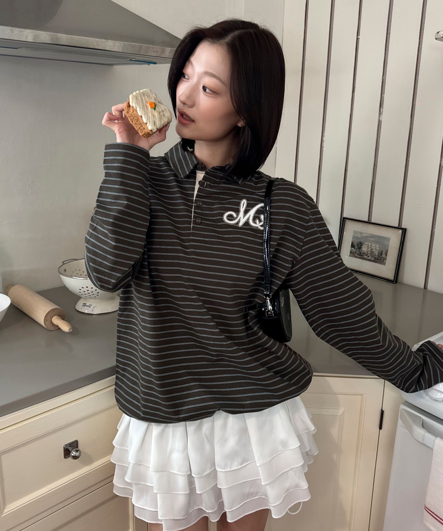 [SET] 사이드 셔링 레이어드 티셔츠 라이트그레이 MDTS067LGRAY source detail 23
