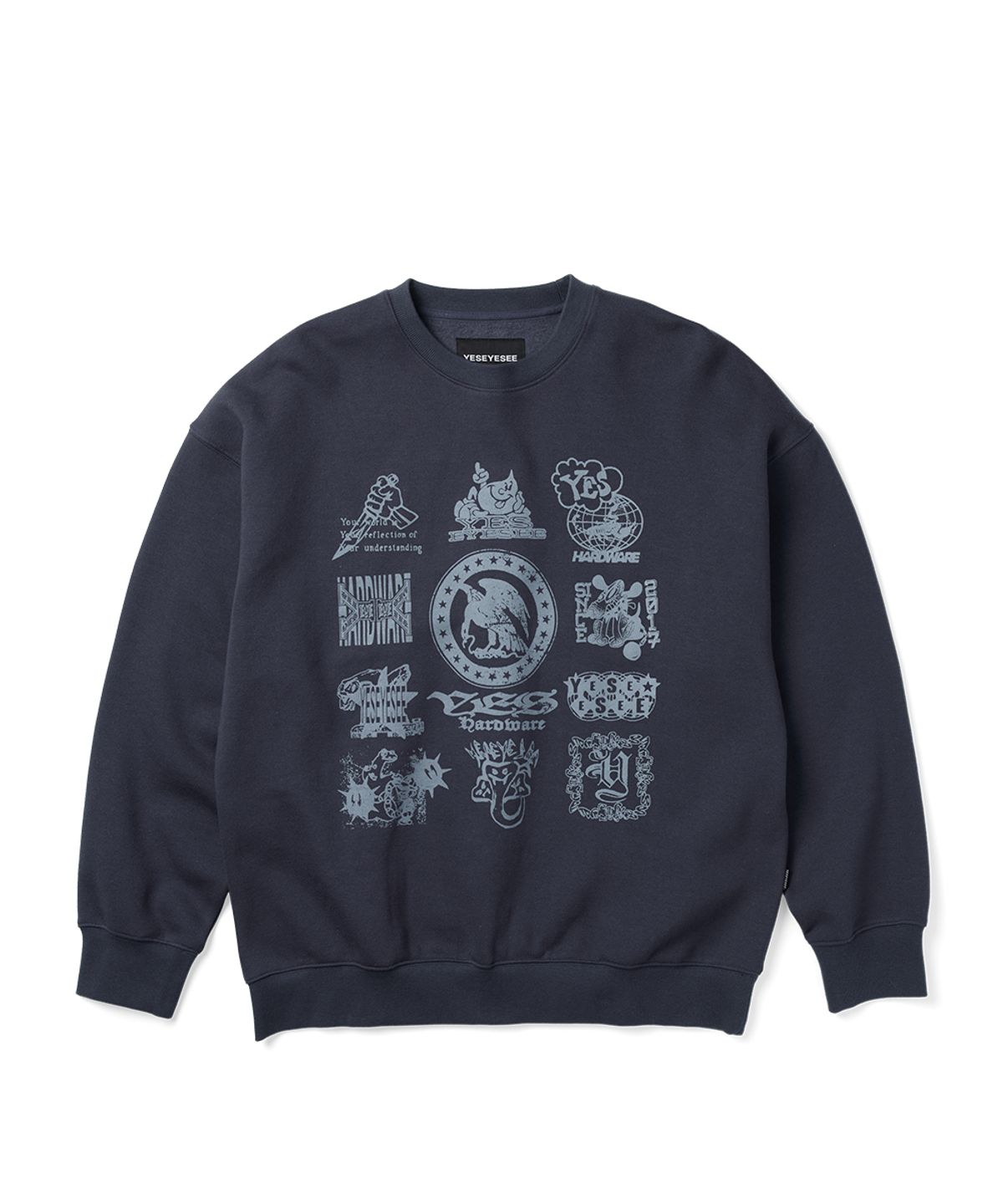 예스아이씨(YESEYESEE) Y.E.S Combine Sweatshirt Light Navy