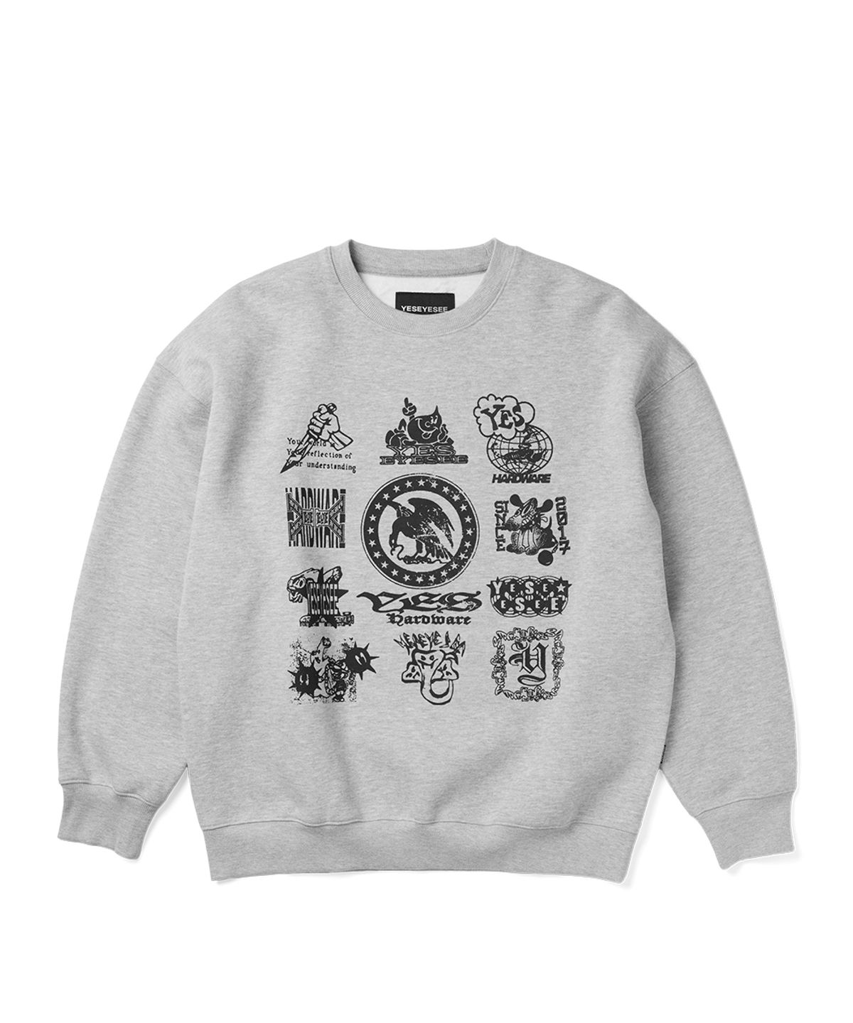 예스아이씨(YESEYESEE) Y.E.S Combine Sweatshirt Grey