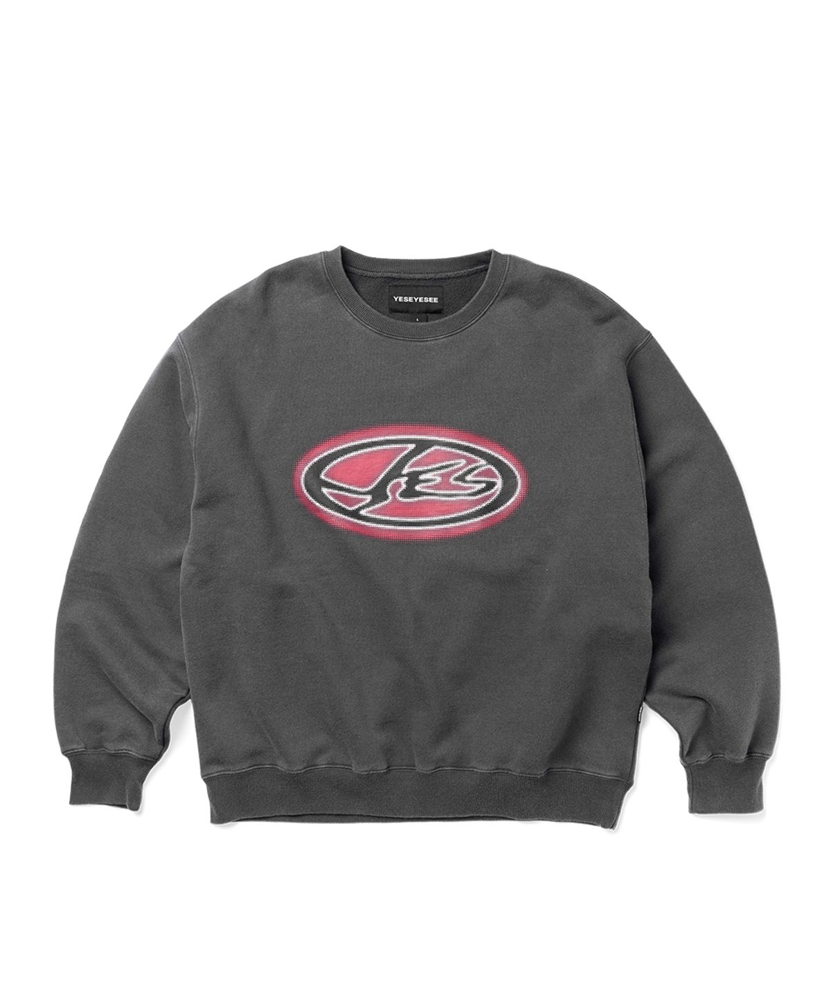 예스아이씨(YESEYESEE) Y.E.S Oval Logo Sweatshirt Charcoal