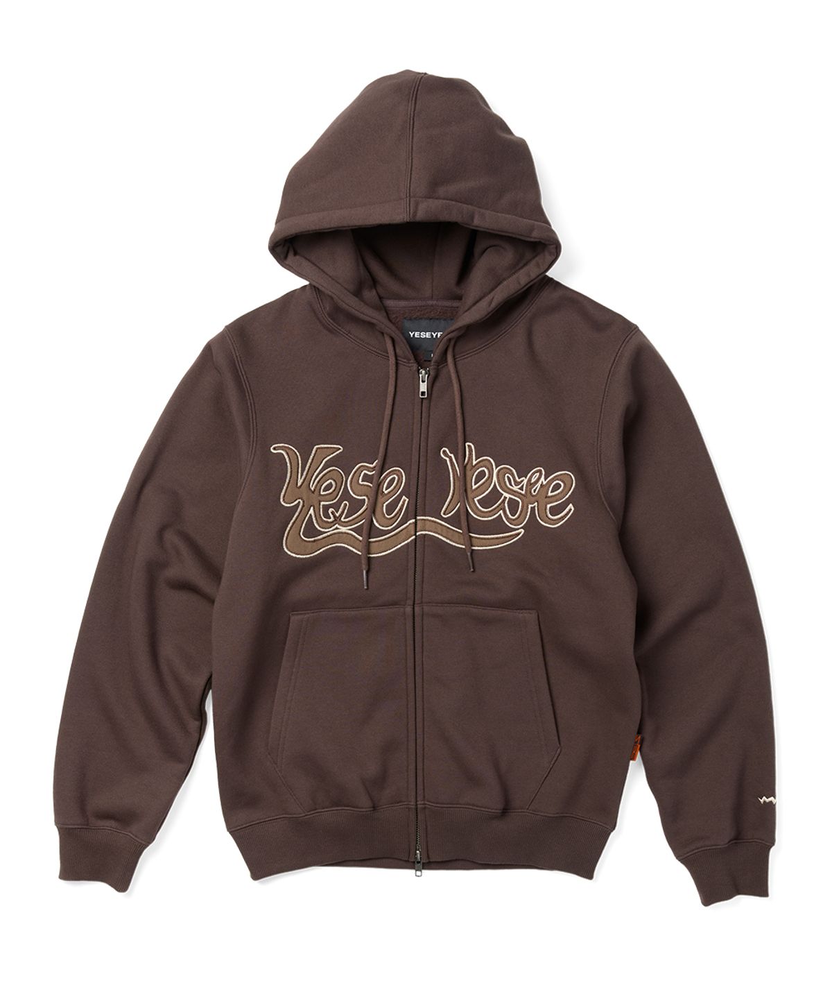 예스아이씨(YESEYESEE) Y.E.S Snail Logo Zip-up Hoodie Dark Brown