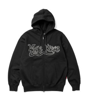 Y.E.S Snail Logo Zip-up Hoodie Black