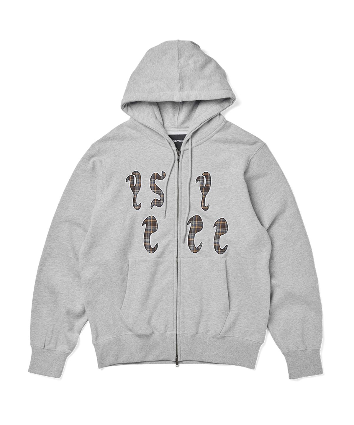 예스아이씨(YESEYESEE) Y.E.S Bully Check Zip-up Hoodie Grey