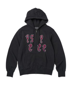 Y.E.S Bully Check Zip-up Hoodie Black