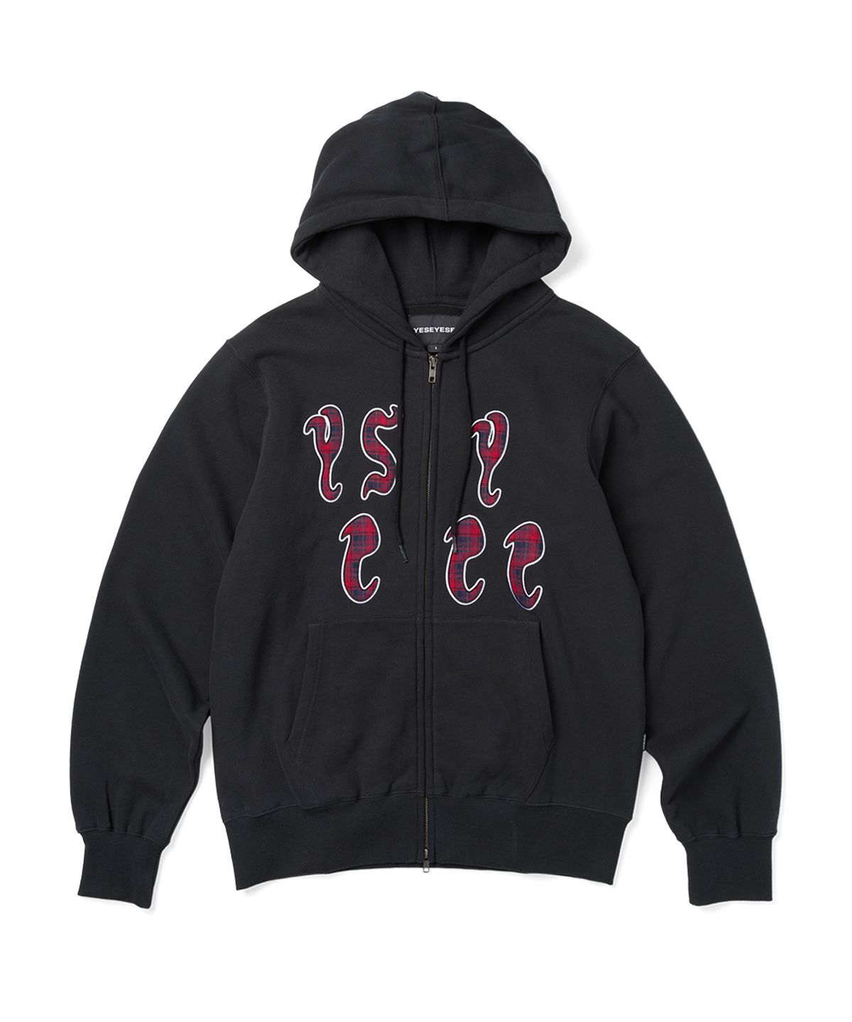 예스아이씨(YESEYESEE) Y.E.S Bully Check Zip-up Hoodie Black