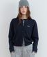 CHECK POINTED KNIT CARDIGAN NAVY