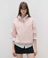 HIGH NECK KNIT HALF ZIP-UP PINK