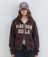PATCHWORK CAMPUS HOOD ZIP-UP BROWN