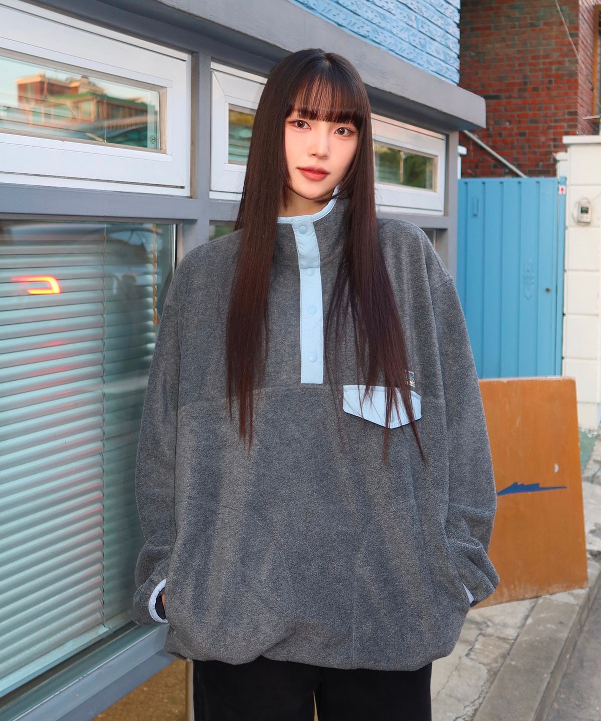 후아유(WHO.A.U) Button Fleece Half Zip-up / WHMAG4V22U