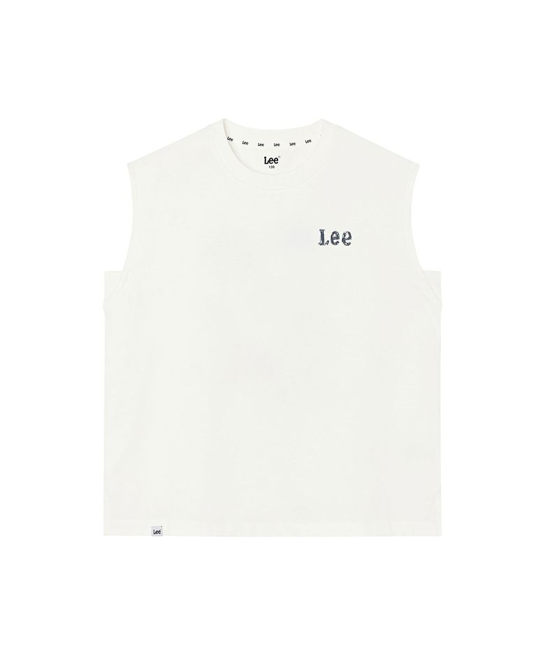 크레용 모자 아트웍 슬리브리스 티 화이트 LK2602SL41WH