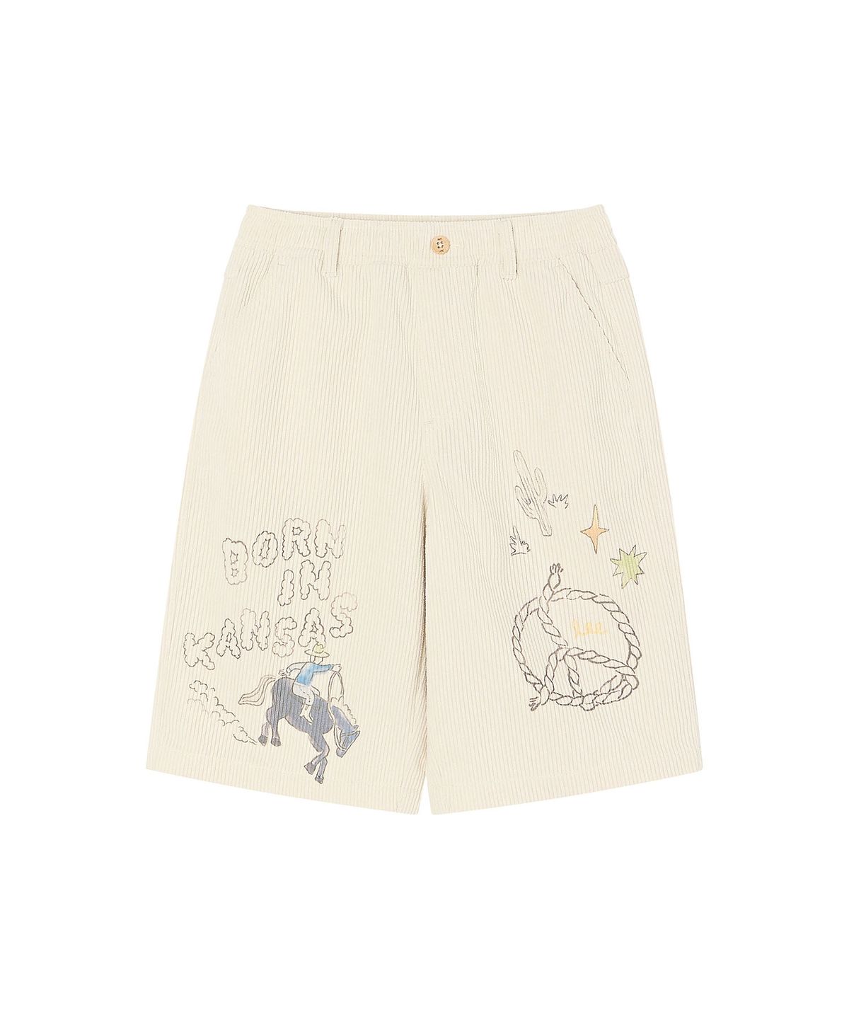 리 키즈(LEE KIDS) 카우보이 프린트 우븐 반바지 아이보리 LK2602SO21IV