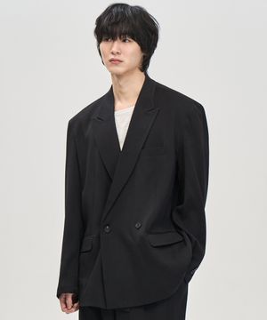 빅대디핏 원버튼 더블 블레이저 (BLACK)
