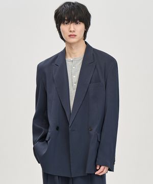 빅대디핏 원버튼 더블 블레이저 (NAVY)