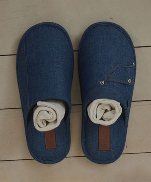 데님 코인포켓 룸 슬리퍼