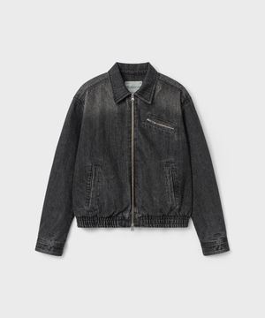 트레일 데님 블루종 자켓 - 그레인 블랙