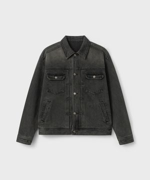 타입-2 트러커 데님 자켓 - 레일 블랙