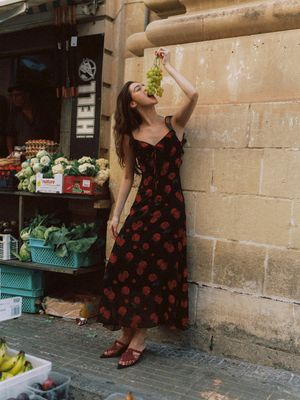 로즈 백리스 롱원피스