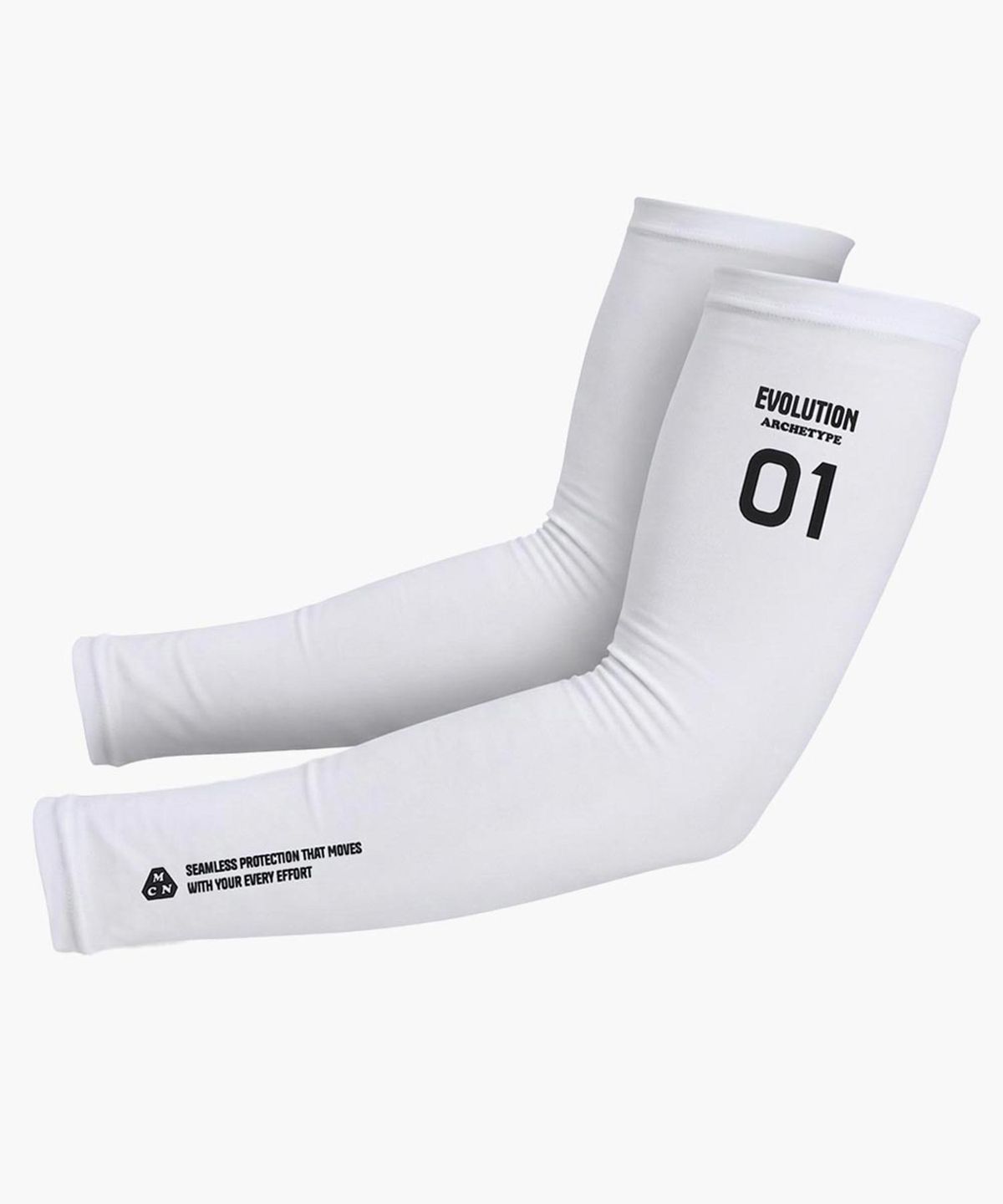 엠씨엔스포츠(MCNSPORTS) 남성 심플 화이트 자전거 팔토시 ARM SLEEVES-SIMPLE WT