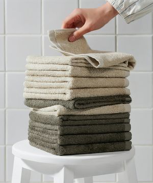 건조가 빠른 뱀부 세면타월 10개 35x75cm 카키그레이,카키