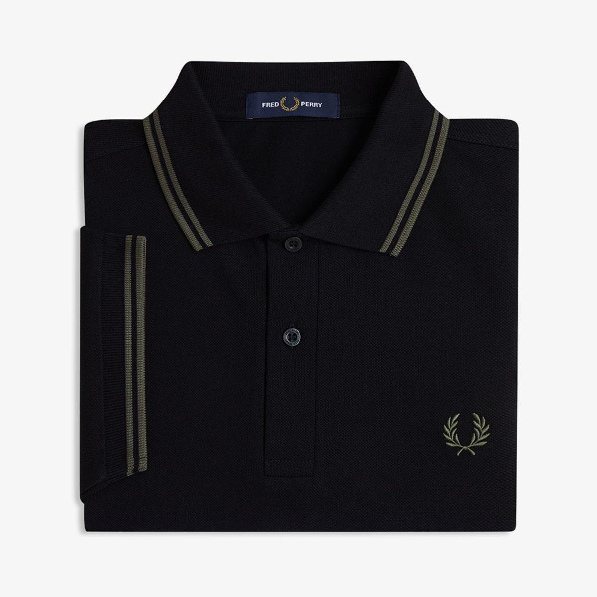 프레드페리(FRED PERRY) [M3600] 트윈 팁 프레드페리 셔츠 - 블랙/필드그린 AFPM2613600-T44