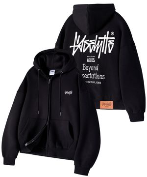 OG 에센셜 오버핏 크롭 후드집업 블랙 YHZ-202