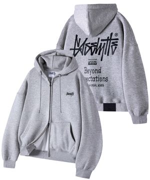 OG 에센셜 오버핏 크롭 후드집업 그레이 YHZ-202