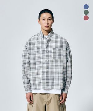 크롭 체크 셔츠(3colors) NST5426