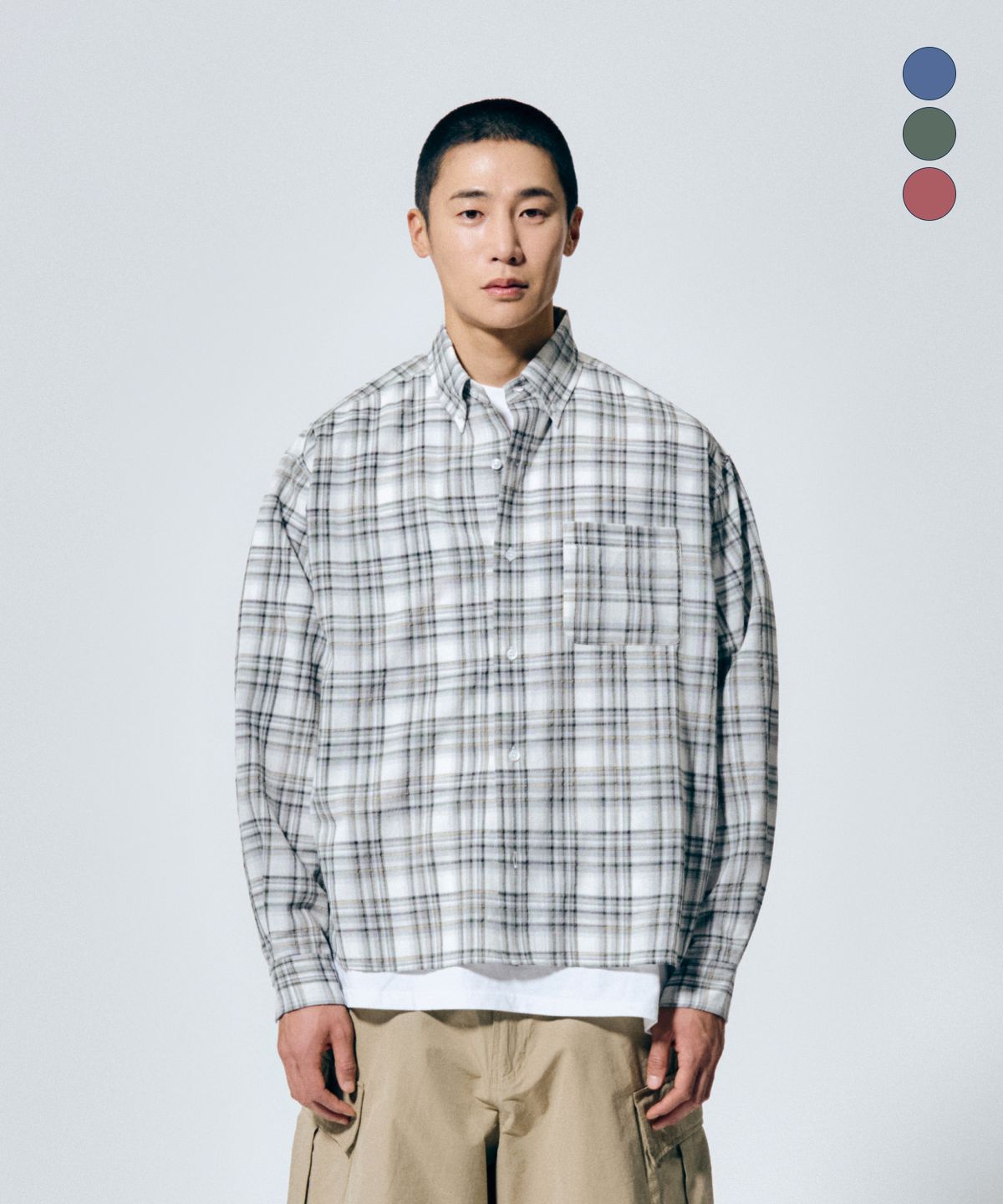노티카(NAUTICA) 크롭 체크 셔츠(3colors) NST5426