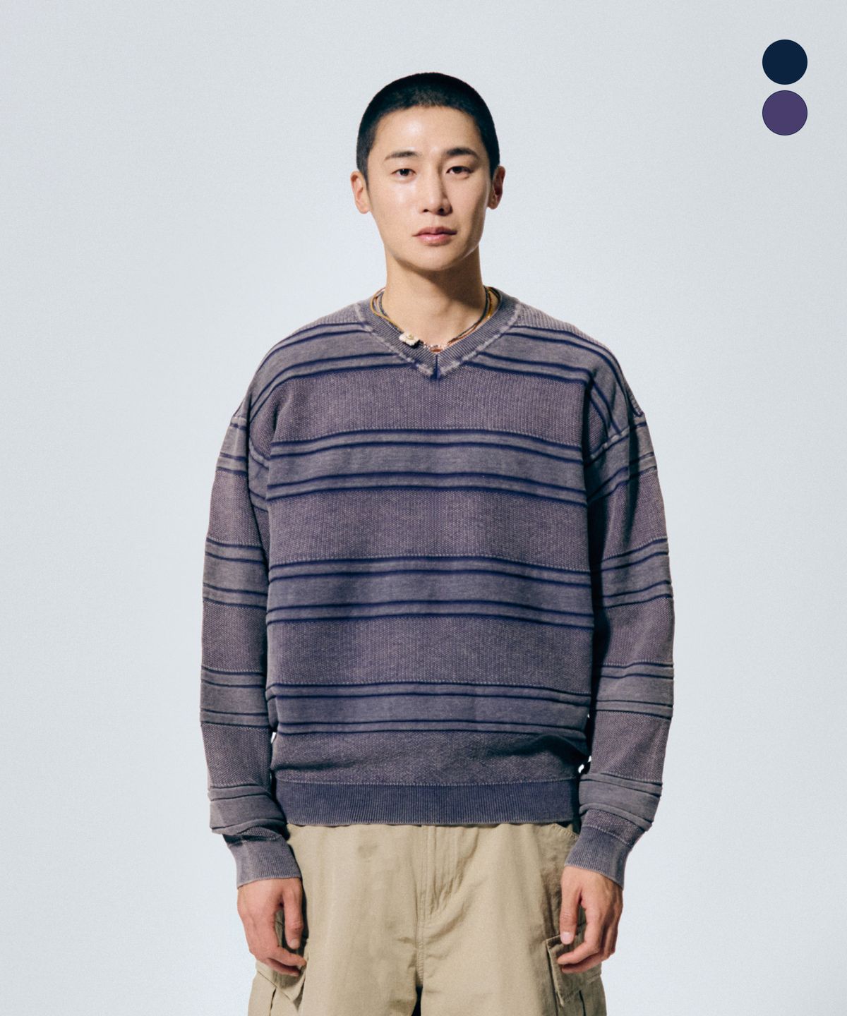 노티카(NAUTICA) 하버 넷 브이넥 풀오버(2colors) NSW5856