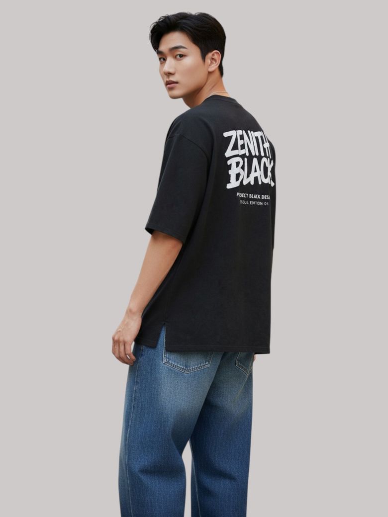 제니스 빅로고 7부 티셔츠(BLACK)