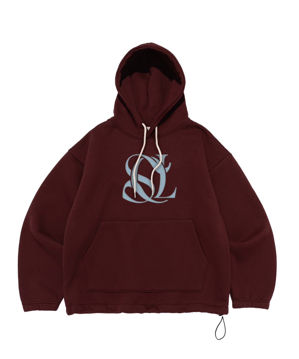 서울어패럴(SEOUL APPAREL) 서울 로고 스트링 후드 티셔츠 (블루/와인)