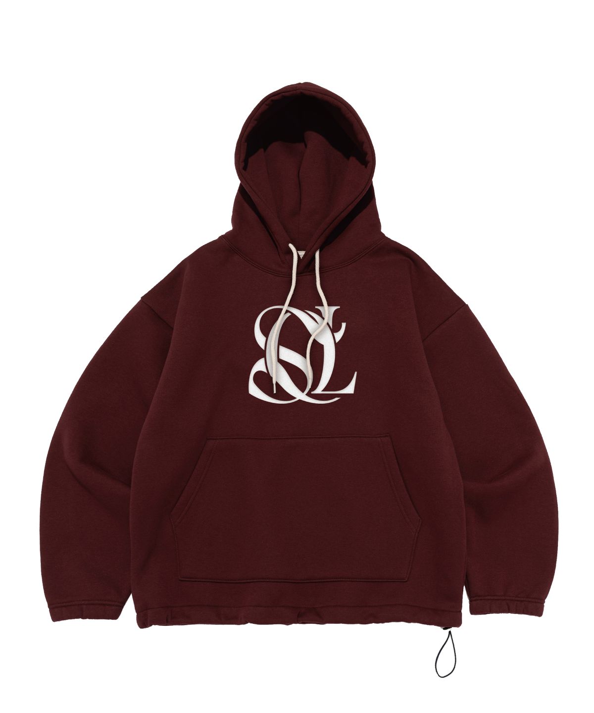 서울어패럴(SEOUL APPAREL) 서울 로고 스트링 후드 티셔츠 (와인)