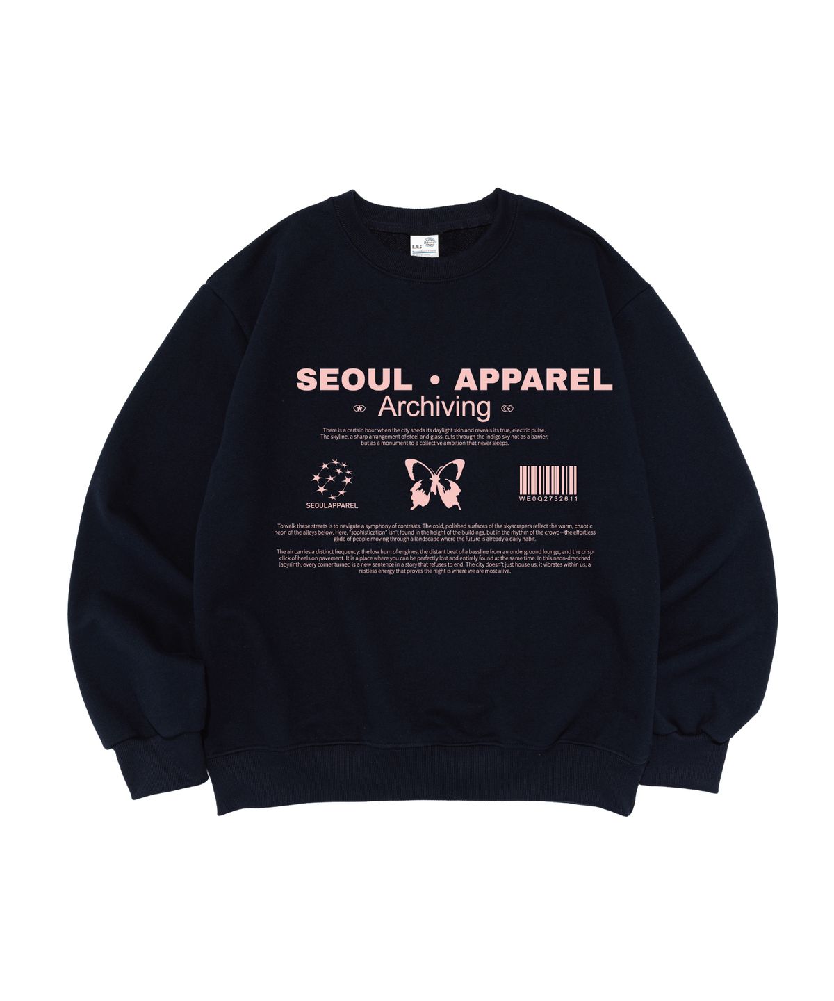 서울어패럴(SEOUL APPAREL) 리버스 버터플라이 맨투맨 (네이비)