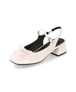 인텐스 여성 진주 리본 메리제인 슬링백 4cm LCWO29I613