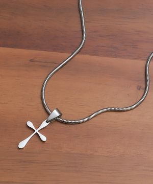 크루아 뱀줄 BM261N1233  십자가 스네이크 남자 목걸이