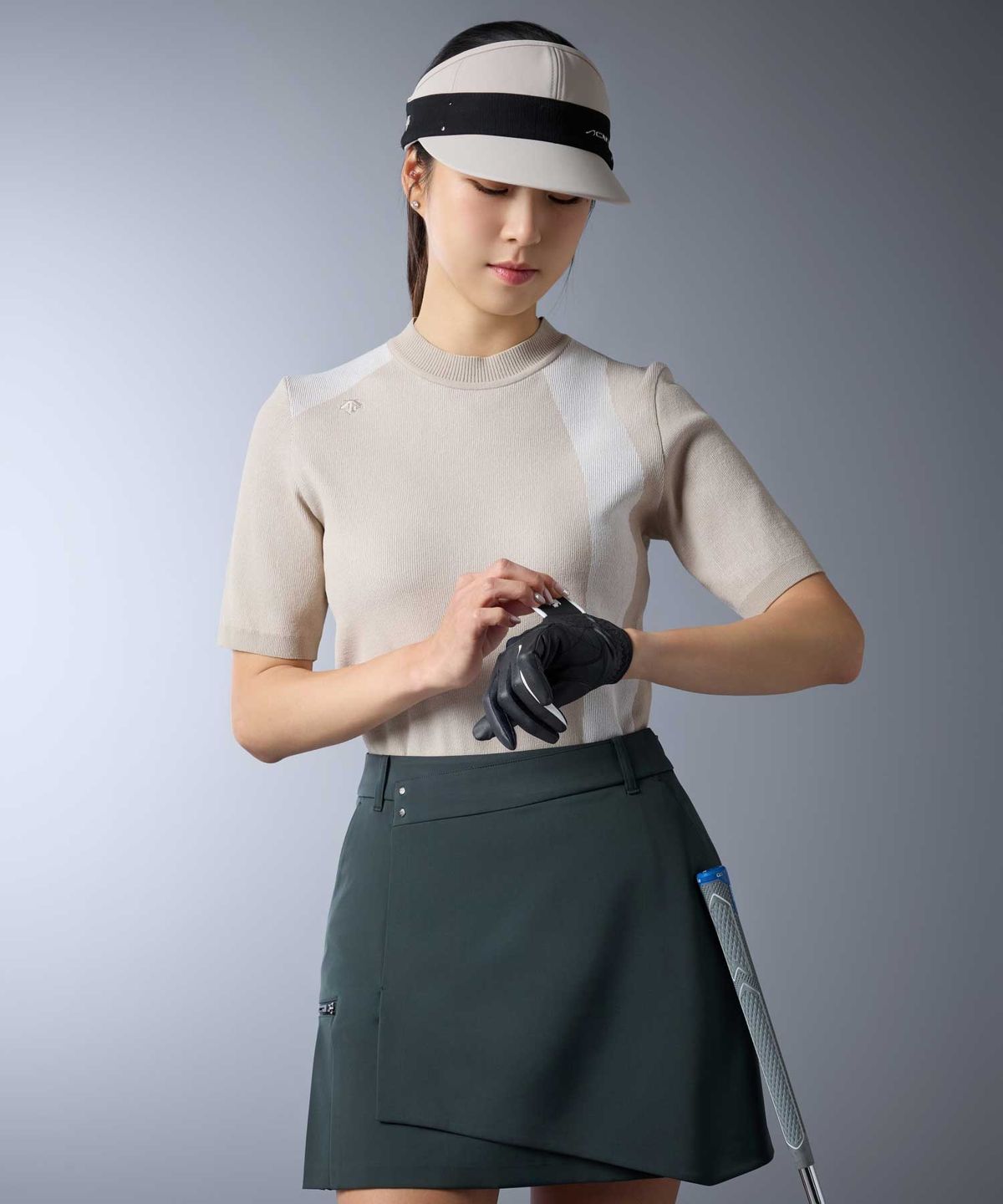 데상트 골프(DESCENTE GOLF) 아크먼트(ACMT) 여성 모크넥 골지 풀오버  DR12WFKP31