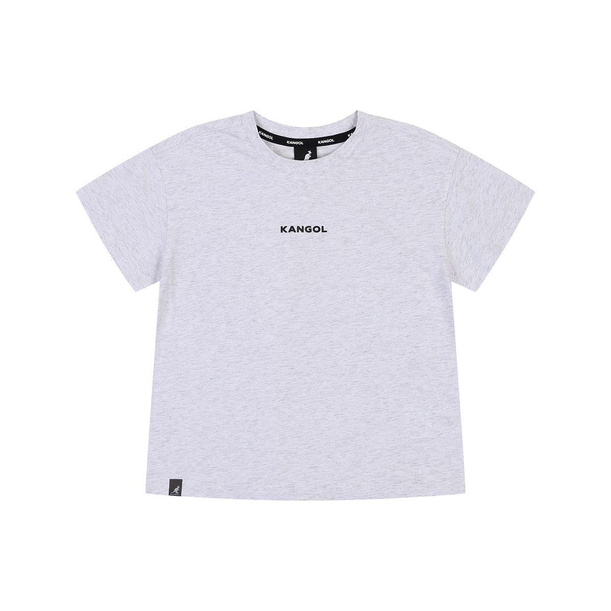 캉골키즈(KANGOL KIDS) 레터링 숏 슬리브 티셔츠 SB 0005 멜란지 그레이
