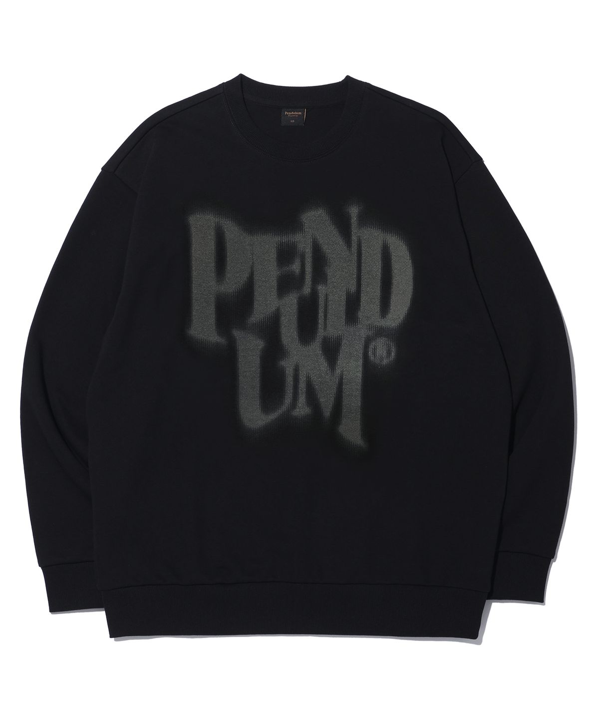 펜듈럼(PENDULUM) 블러 로고 오버핏 맨투맨 LQ6TU142_BLACK