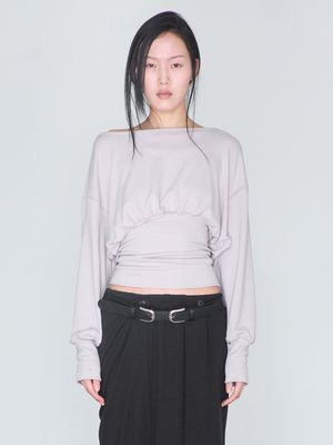 Draped Back Top _ Beige