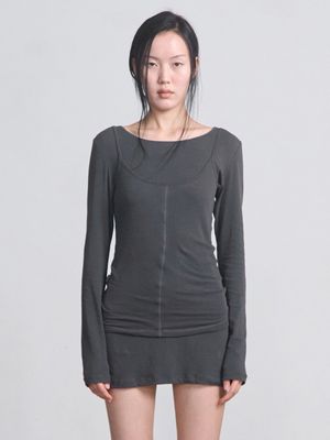 Soft Long Top _ Charcoal